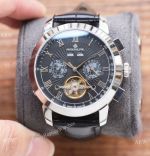 Best Quality Patek Philippe Perpetual Calendar Automatic 41 watches Ss Black Leather strap
